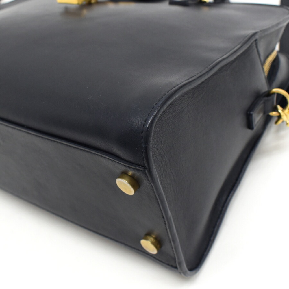 Saint Laurent Cabas Bag Dark Navy Blue Leather PARIS - Picture 5 of 9